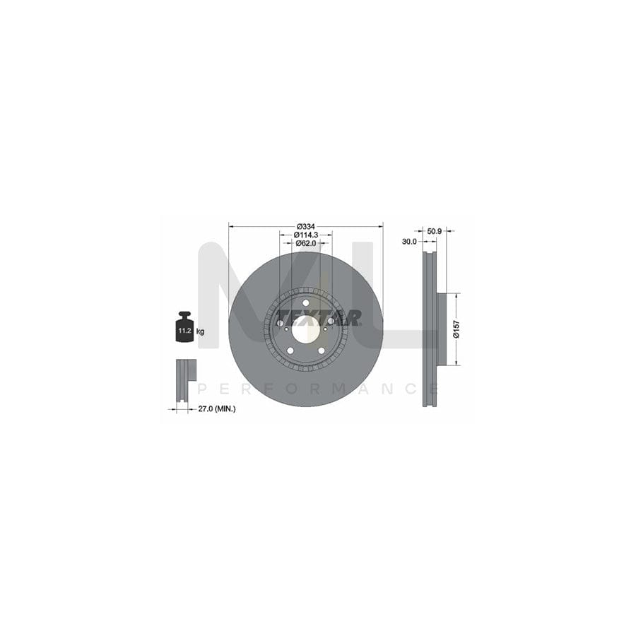 TEXTAR PRO 92147803 Brake Disc Externally Vented, Coated, without wheel hub, without wheel studs | ML Performance Car Parts