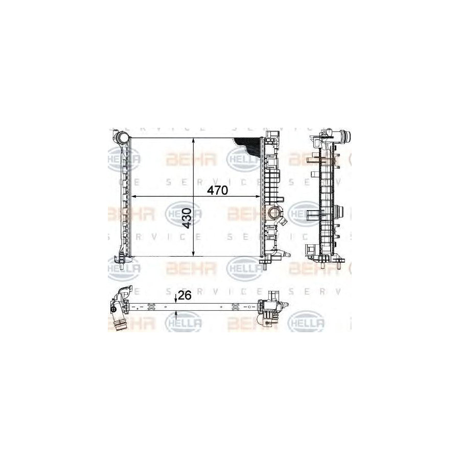 Hella 8MK 376 756-461 Engine Radiator