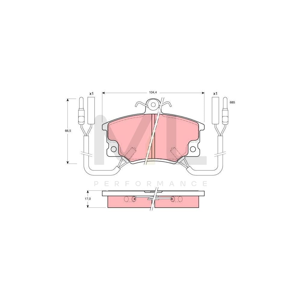 TRW Gdb457 Brake Pad Set Incl. Wear Warning Contact, With Brake Caliper Screws, With Accessories | ML Performance Car Parts