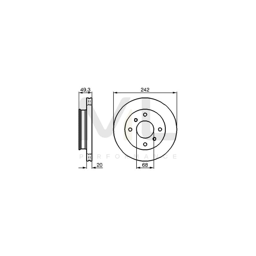 BOSCH 0 986 478 534 Brake Disc for NISSAN PRIMERA Internally Vented, Vented, Oiled | ML Performance Car Parts