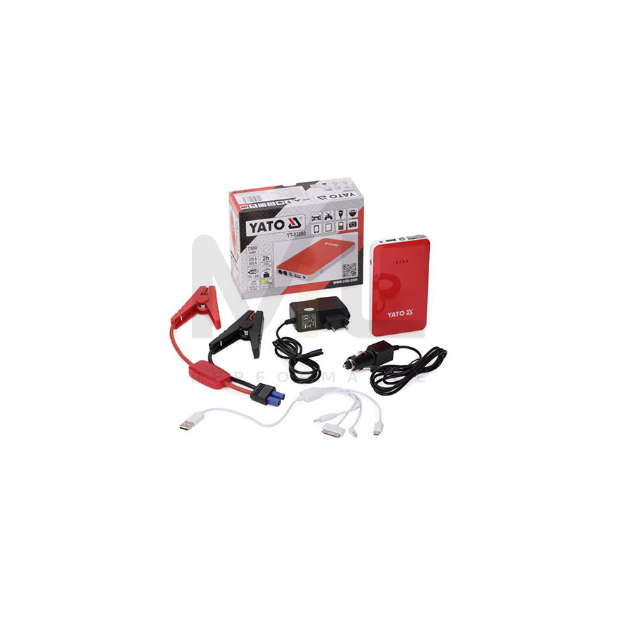 YATO YT-83080 Battery Charger portable, with jump starter, 12, 6V, 7,5Ah | ML Performance Car Parts