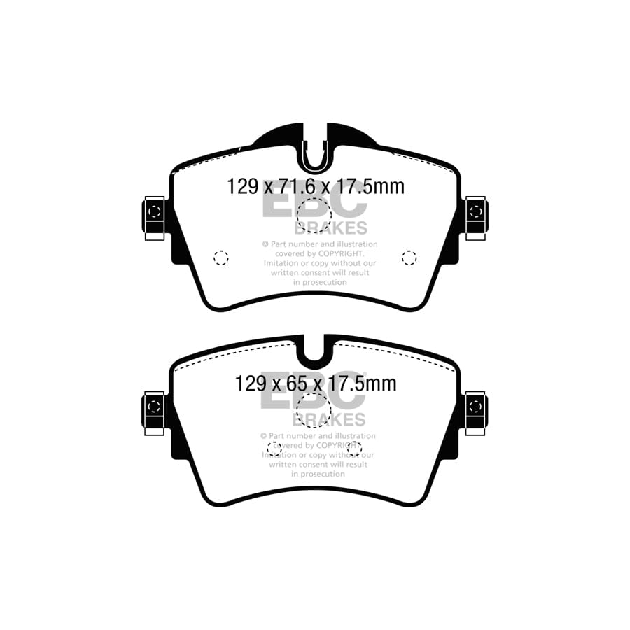 EBC PD02KF611 BMW F45 F46 Redstuff Front Brake Pad & Plain Disc Kit - ATE Caliper 2 | ML Performance UK Car Parts