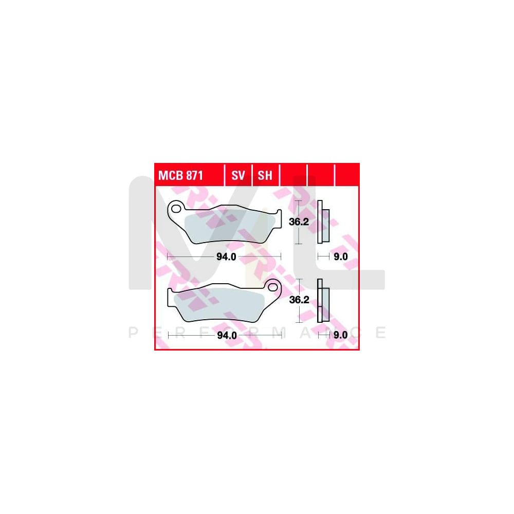 TRW Mcb871Sh Brake Pad Set Sinter Street | ML Performance Car Parts