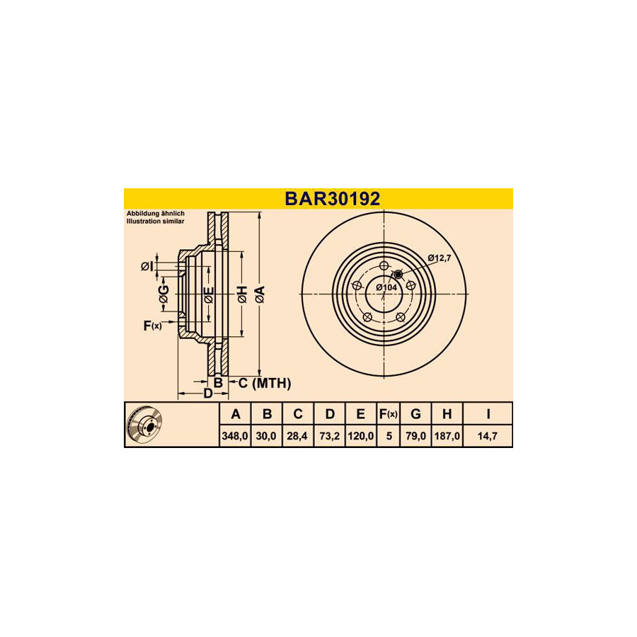 Barum BAR30192 Brake Disc