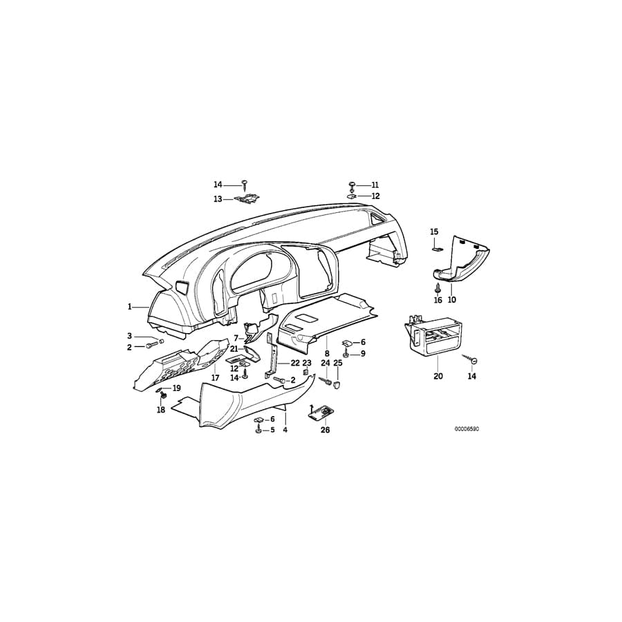 Genuine BMW 51451977100 E36 Trim Panel Lower Right SCHWARZ (Inc. M3, 325td & 318i) | ML Performance UK Car Parts