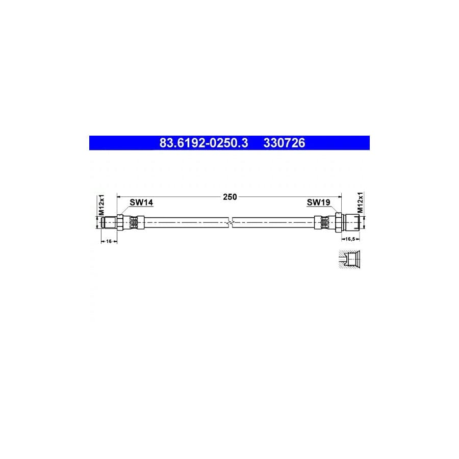 ATE 83.6192-0250.3 Brake Hose