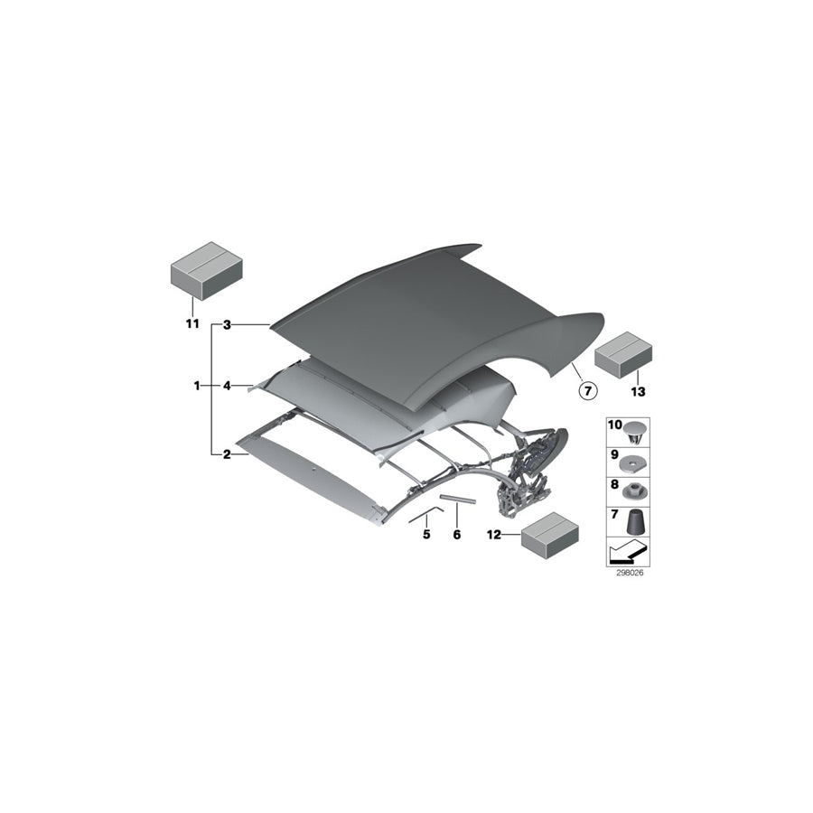 Genuine BMW 54347230892 Cover, Folding Top SILBER (Inc. 650iX 4.4, 650i & 640i) | ML Performance UK