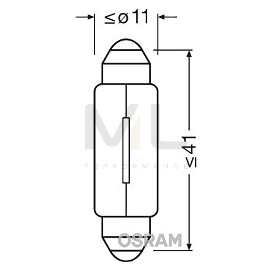 OSRAM ORIGINAL 6421 Bulb, licence plate light 24V 3W, Socket Bulb, SV8,5-8 | ML Performance Car Parts