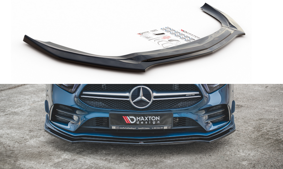 Maxton Design ME-A-177-35-FD2T Front Splitter V.2 Mercedes Benz A35 AMG / AMG-Line W177 | ML Performance UK Car Parts