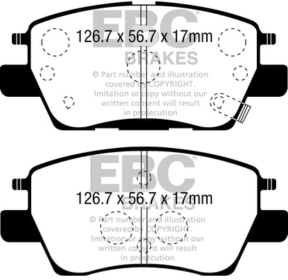 EBC DPX3052 Opel Vauxhall Ampera E Ultimax Front Brake Pads - TRW Caliper 2 | ML Performance UK Car Parts