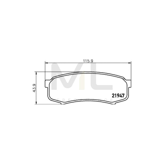 Hella 8DB 355 016-831 Brake Pad Set Not Prepared For Wear Indicator | ML Performance Car Parts