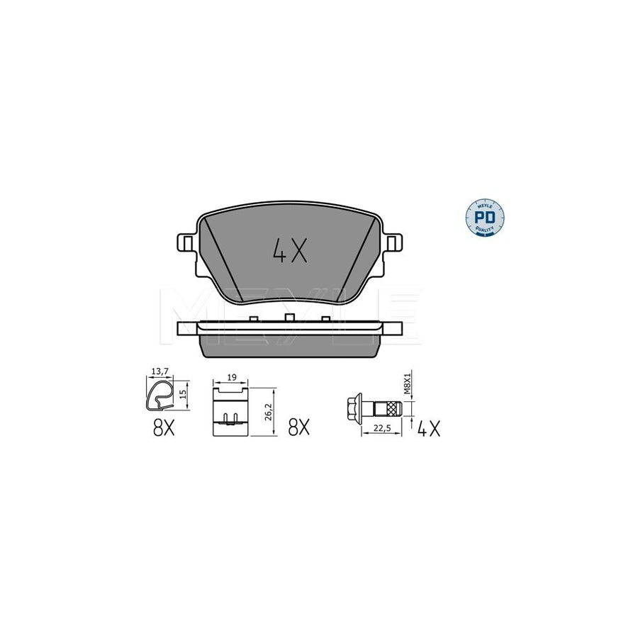 Meyle 025 229 8617/Pd Brake Pad Set