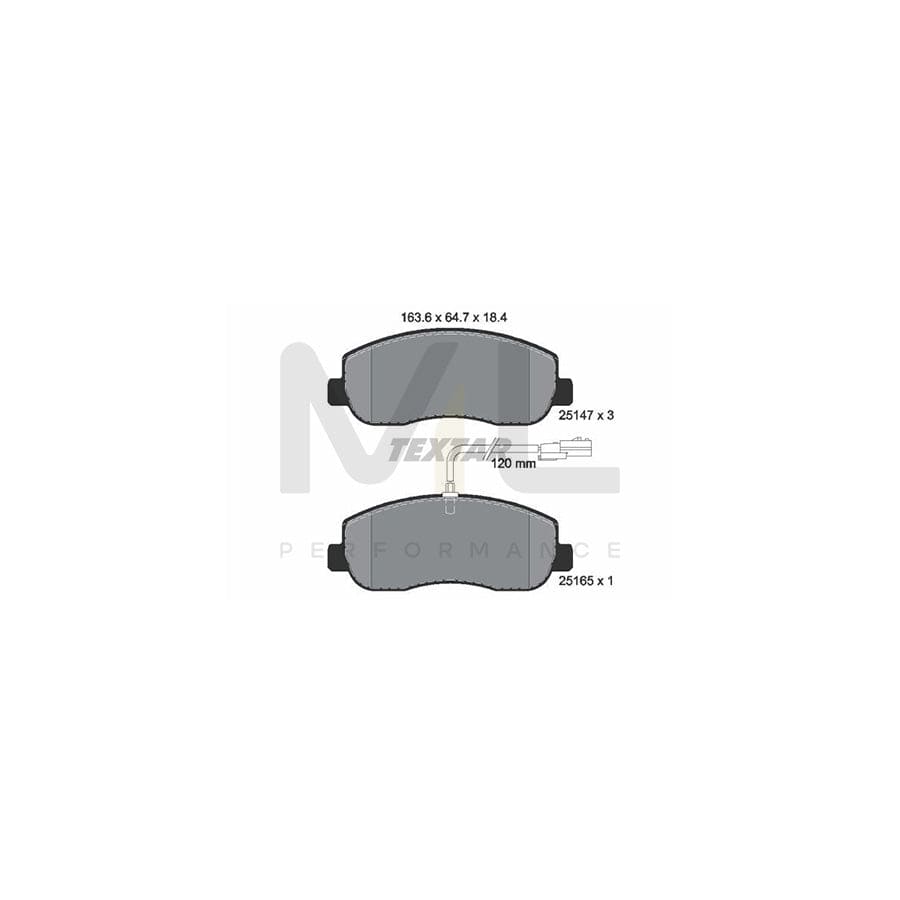 TEXTAR 2514701 Brake pad set with integrated wear warning contact | ML Performance Car Parts