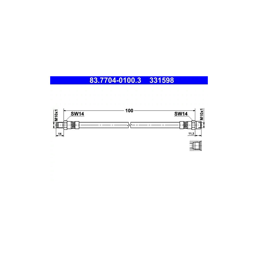 ATE 83.7704-0100.3 Brake Hose For Bmw 5 Series