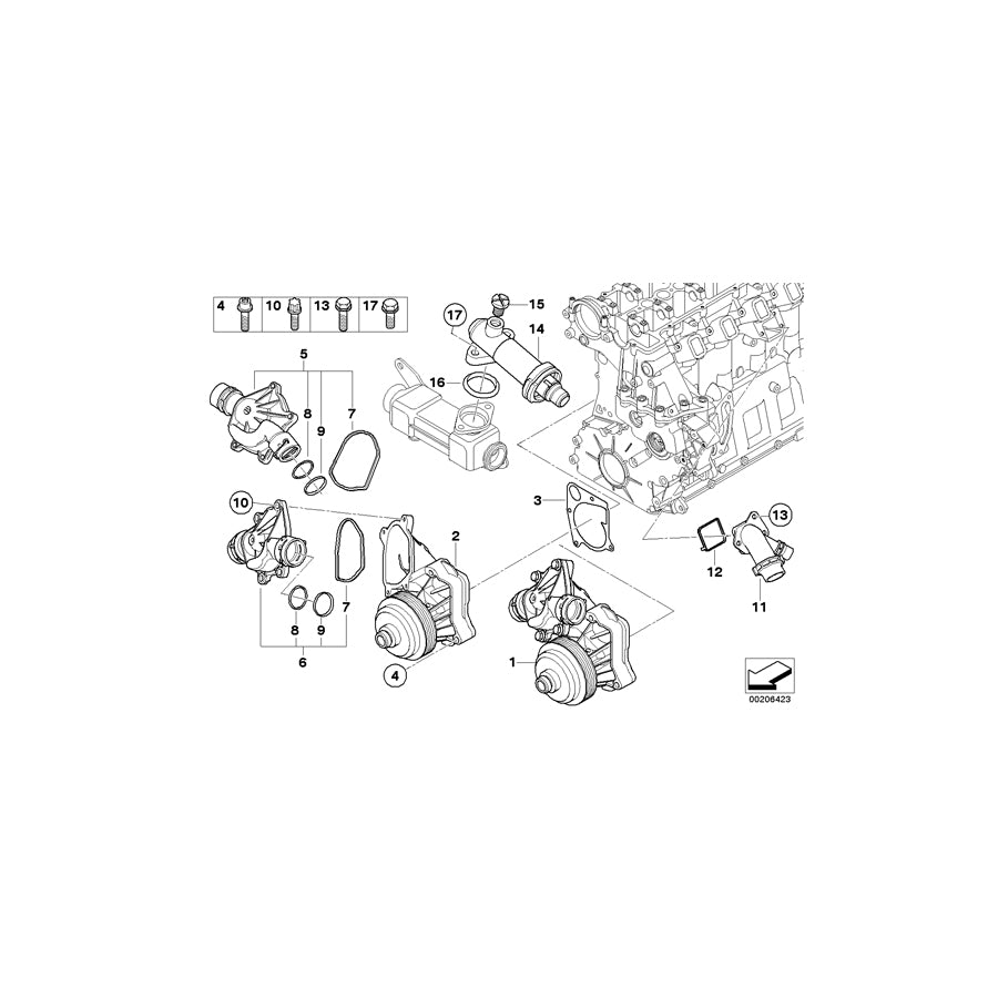 Genuine BMW 11517786192 E46 E38 E53 Coolant Pump, Mechanical (Inc. 330d, 525d & 330xd) | ML Performance UK Car Parts