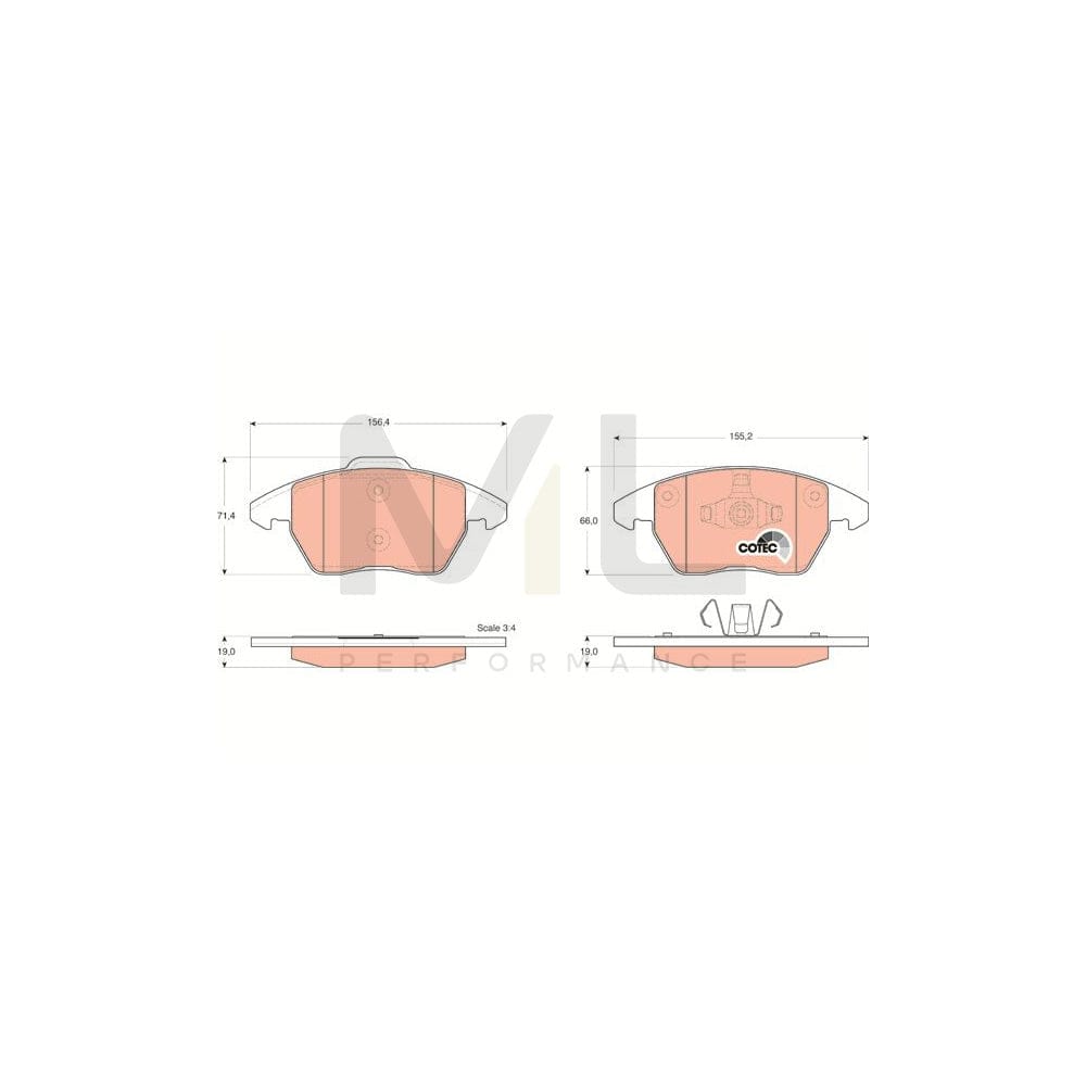 TRW Cotec Gdb1605 Brake Pad Set Not Prepared For Wear Indicator | ML Performance Car Parts