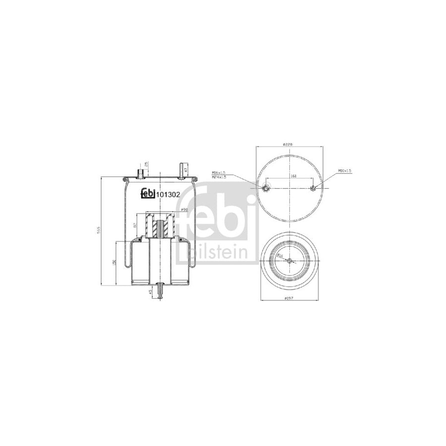 Febi Bilstein 101302 Boot, Air Suspension