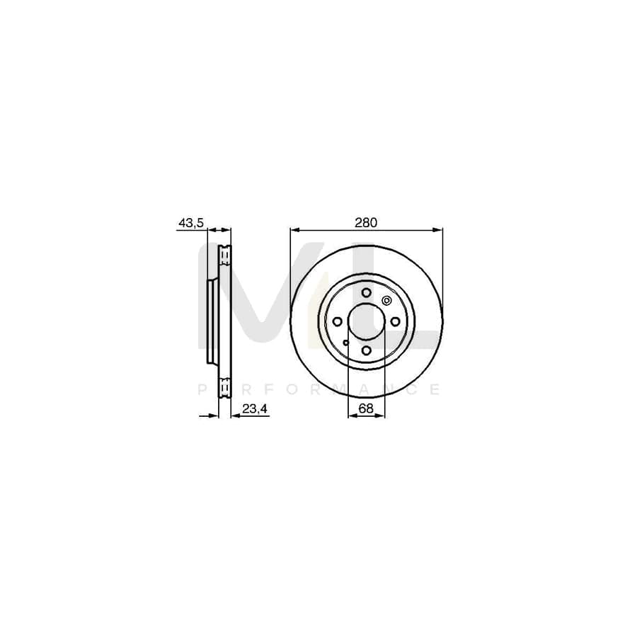 BOSCH 0 986 478 375 Brake Disc Internally Vented, Vented, Oiled | ML Performance Car Parts