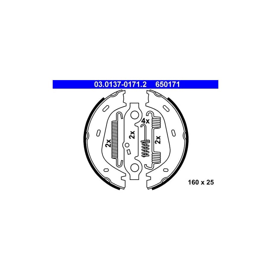 ATE 03.0137-0171.2 Handbrake Shoes