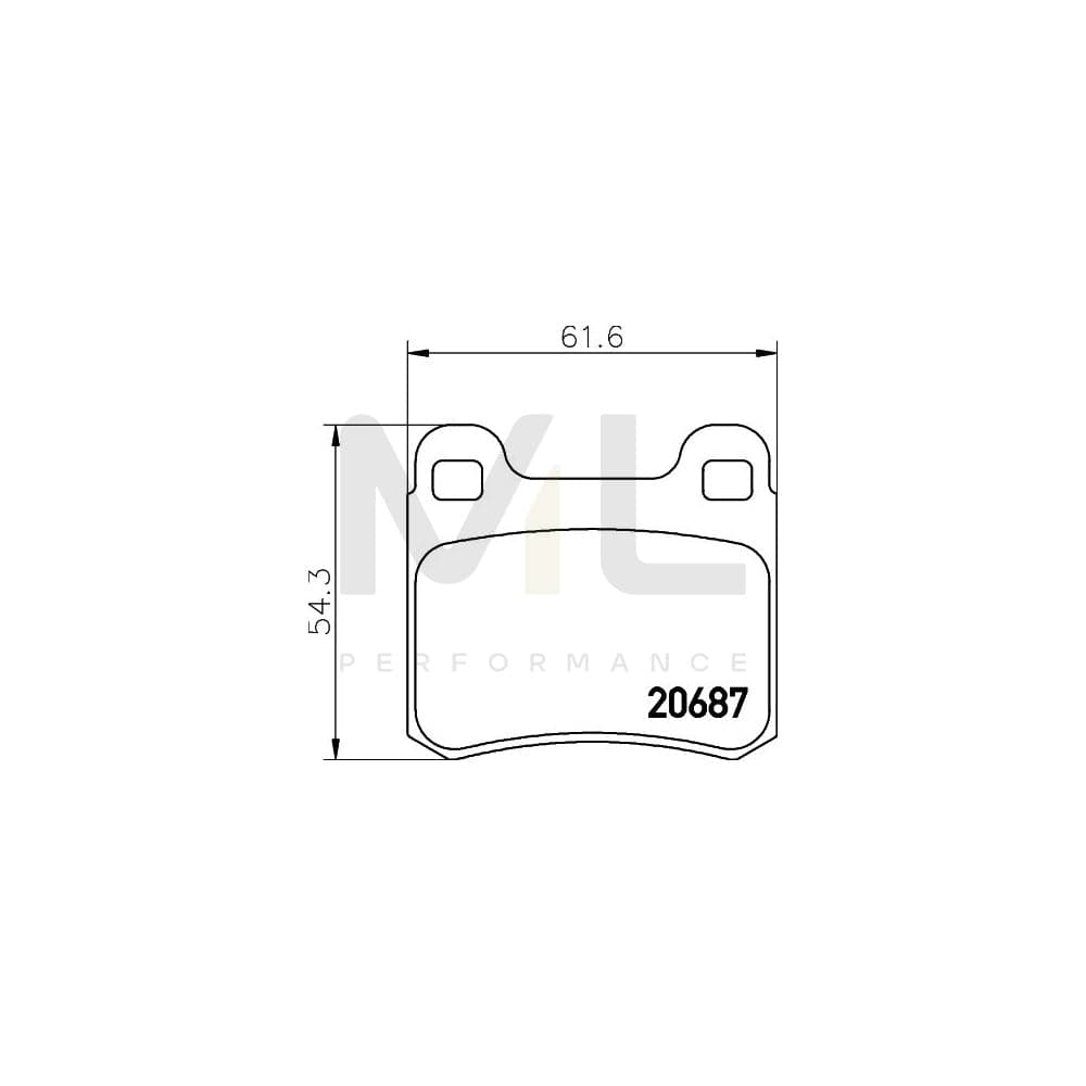 Hella 8DB 355 007-321 Brake Pad Set Suitable For Mercedes-Benz 190 (W201) Not Prepared For Wear Indicator | ML Performance Car Parts