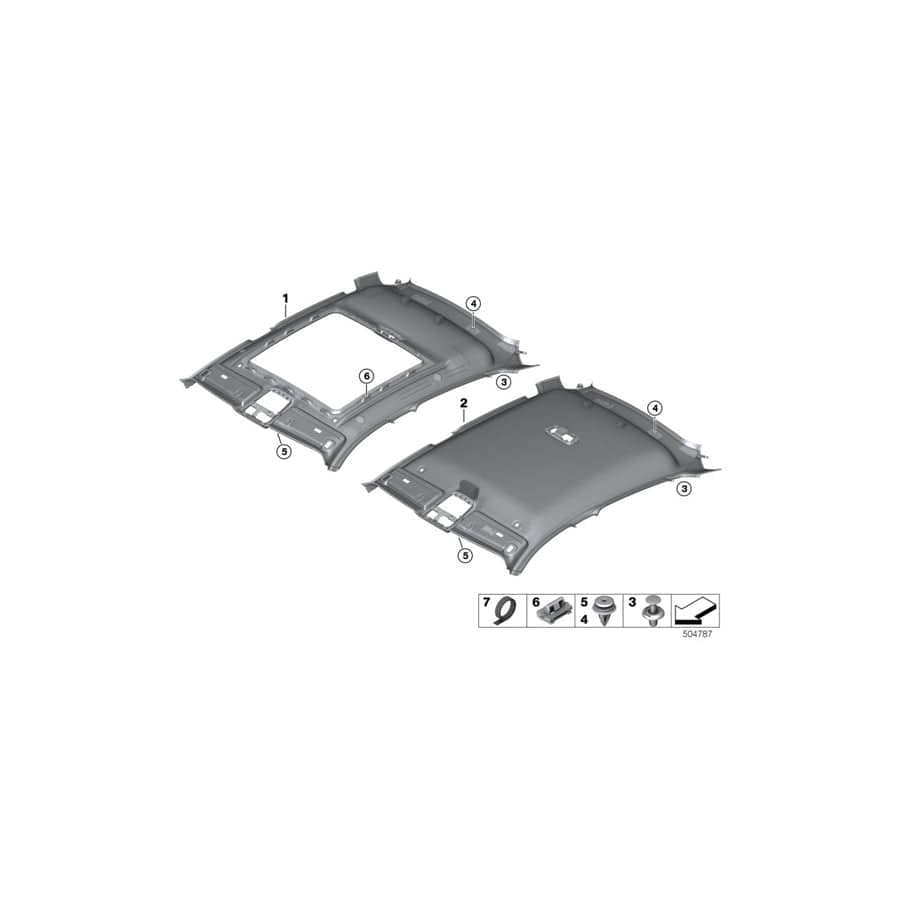 Genuine BMW 51449474435 G06 Headlining Panoramic Roof ELFENBEINWEISS (Inc. X6) | ML Performance UK Car Parts