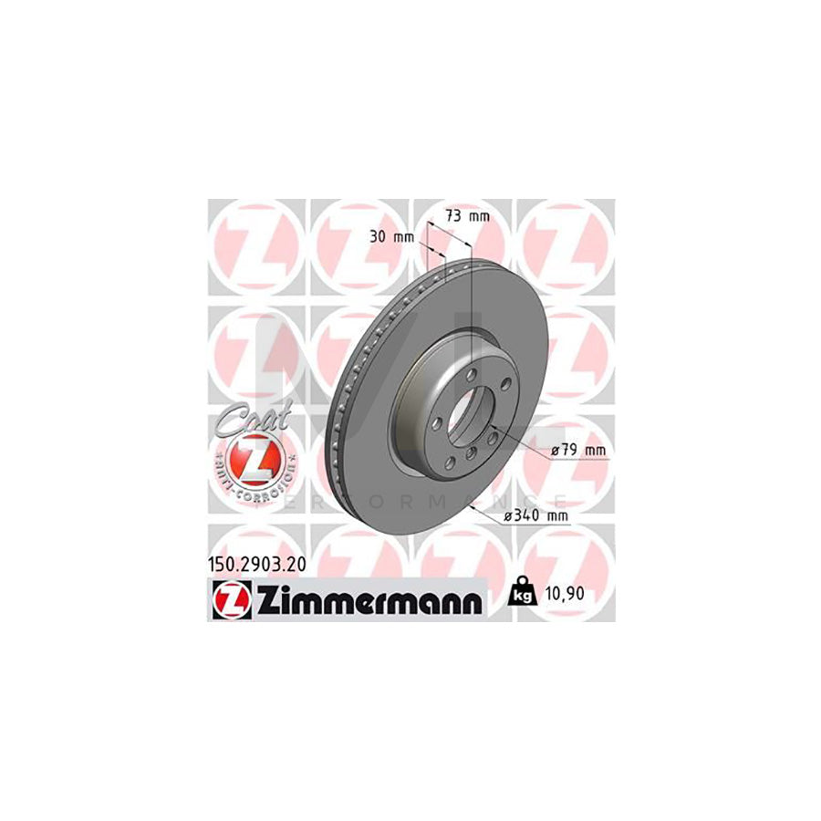 ZIMMERMANN COAT Z 150.2903.20 Brake Disc Internally Vented, Coated, High-carbon | ML Performance Car Parts