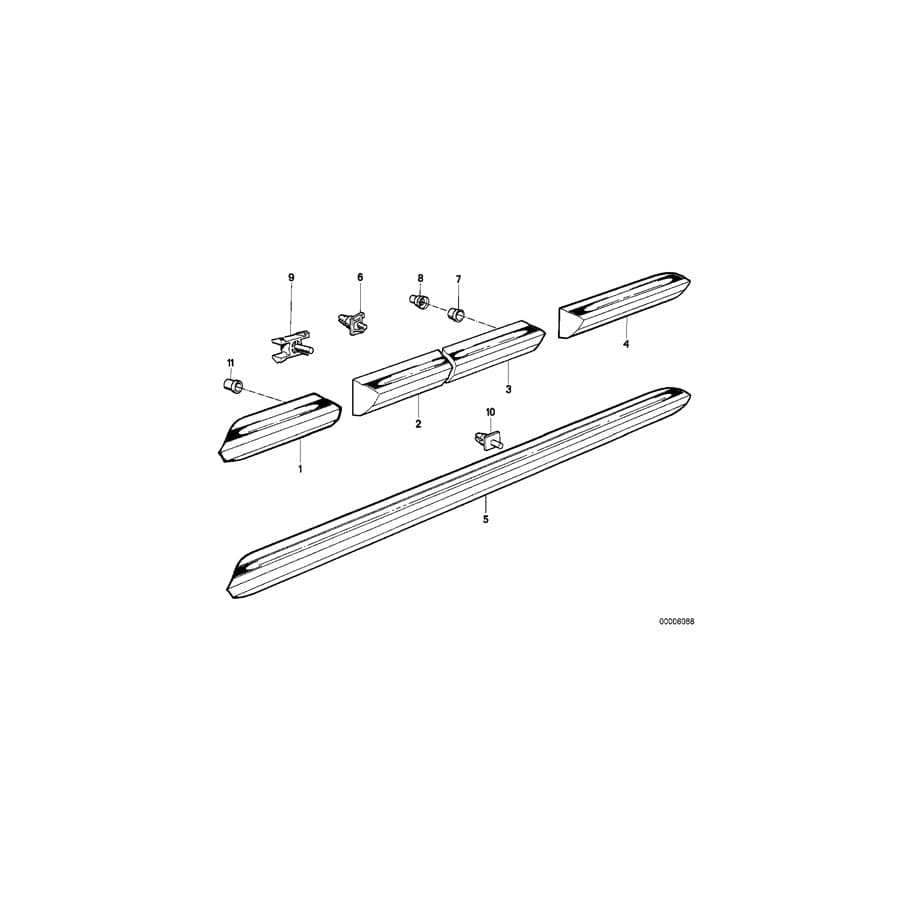 Genuine BMW 51131935446 E30 Moulding Fender Front Right (Inc.  & 325ix) | ML Performance UK Car Parts