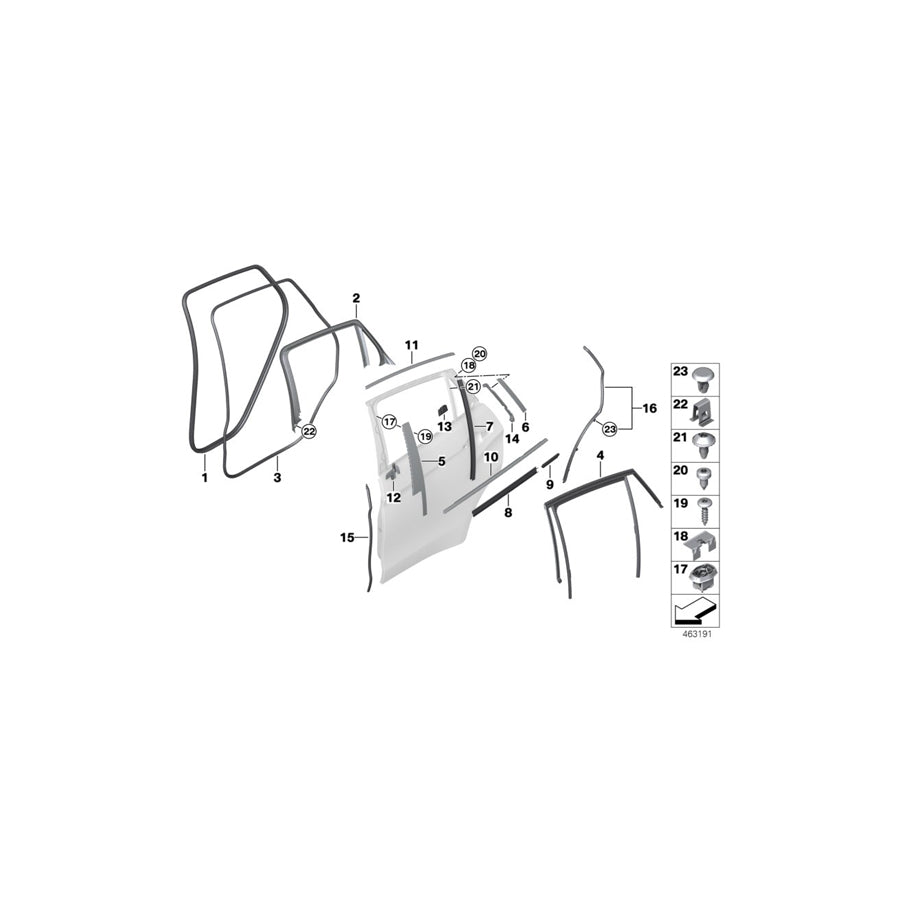 Genuine BMW 51357317840 Window Well Strip, Outer, Door, Rear Rgt ALU- SATINIERT (Inc. X6 50iX 4.4, X6 50iX 4.0 & X6 40dX) | ML Performance UK