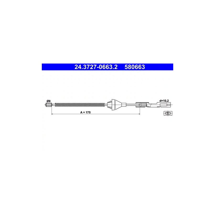 ATE 24.3727-0663.2 Hand Brake Cable