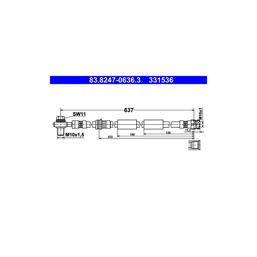 ATE 83.8247-0636.3 Brake Hose