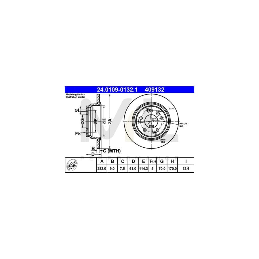 ATE 24.0109-0132.1 Brake Disc Solid | ML Performance Car Parts