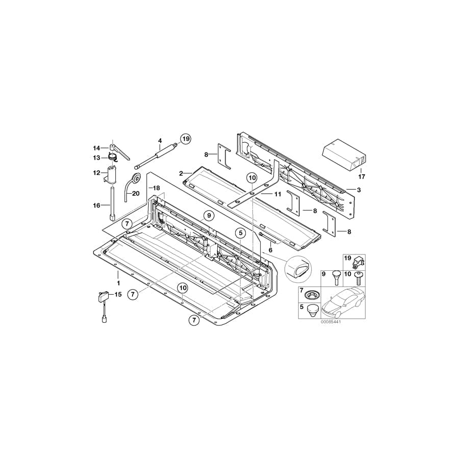 Genuine BMW 54318236838 E64 E46 Base Plate HINTEN (Inc. 645Ci, 325Ci & 320Ci) | ML Performance UK Car Parts