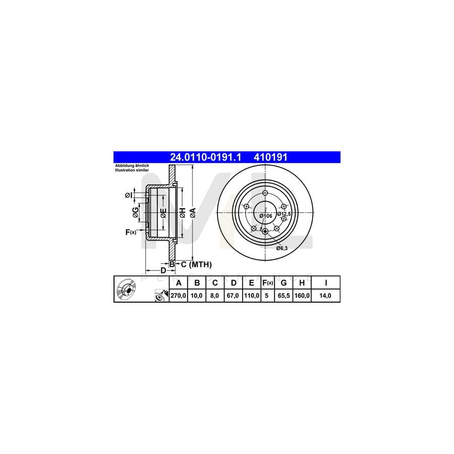 ATE 24.0110-0191.1 Brake Disc Solid, Coated | ML Performance Car Parts