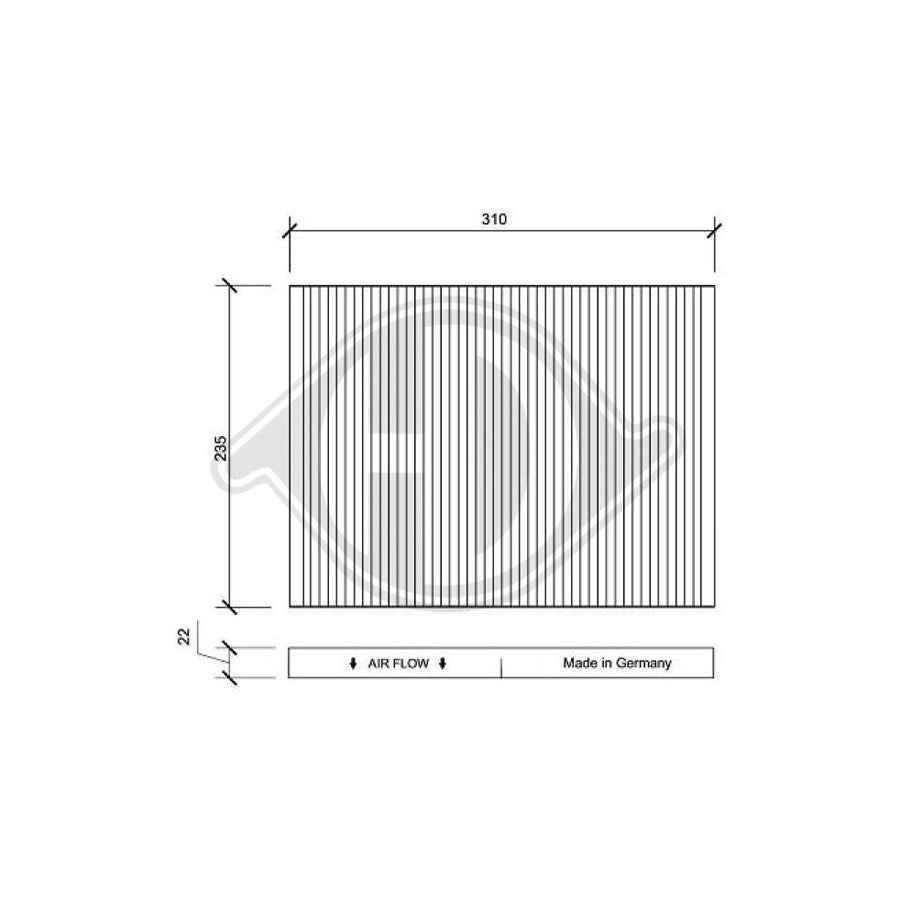 DIEDERICHS DCI1132 Pollen Filter For Chrysler Voyager IV (Rg, Rs) | ML Performance UK Car Parts