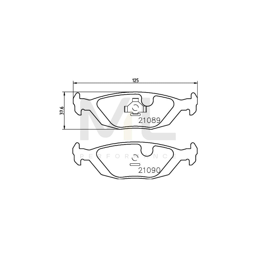 Hella 8DB 355 007-521 Brake Pad Set Not Prepared For Wear Indicator | ML Performance Car Parts