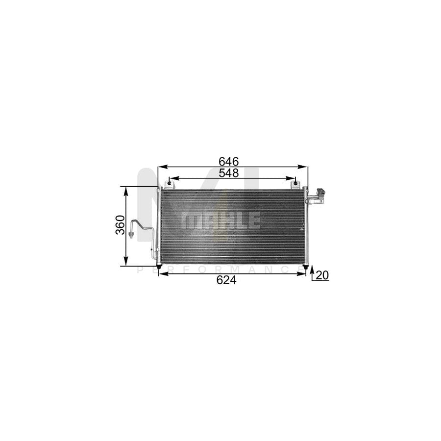 MAHLE ORIGINAL AC 302 000S Air conditioning condenser for MAZDA 323 with seal ring, without dryer | ML Performance Car Parts