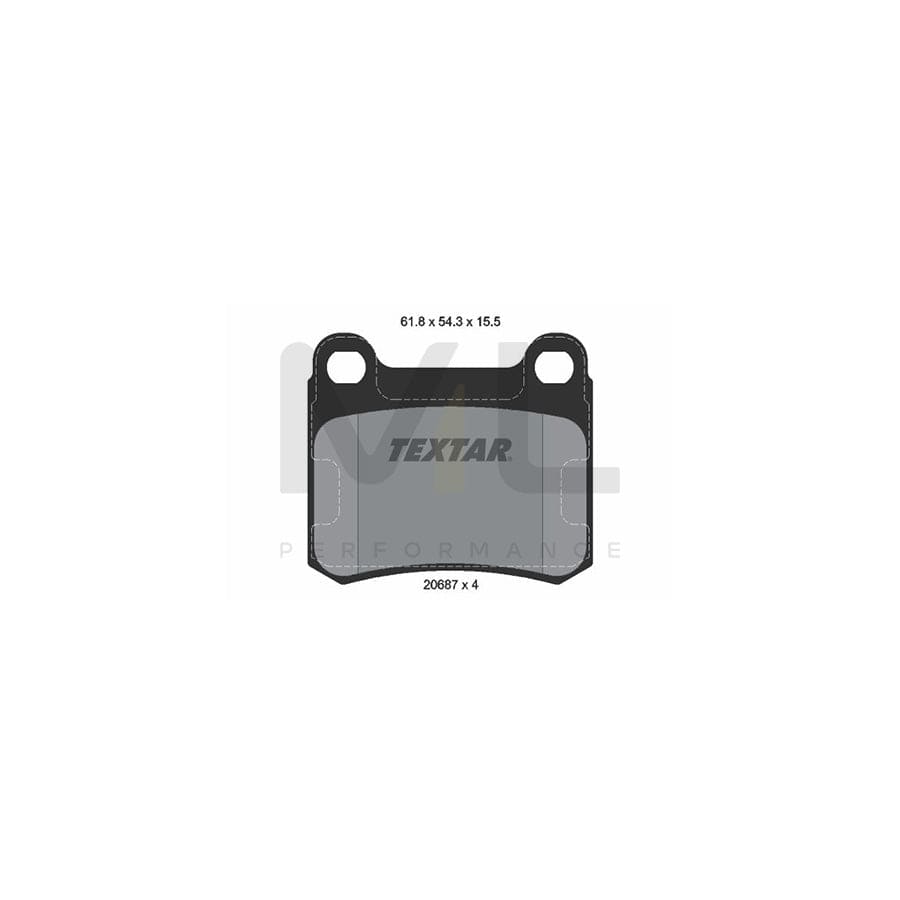 TEXTAR 2068701 Brake pad set not prepared for wear indicator | ML Performance Car Parts