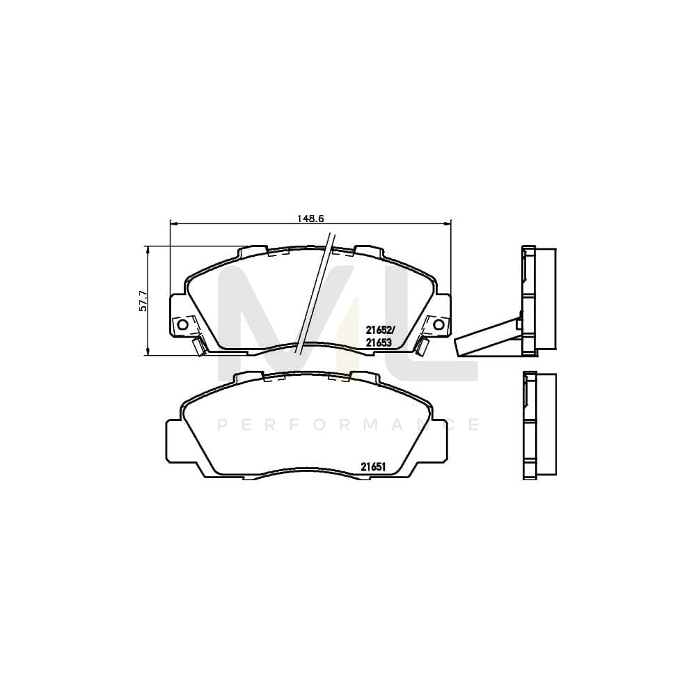 Hella 8DB 355 016-441 Brake Pad Set With Acoustic Wear Warning | ML Performance Car Parts