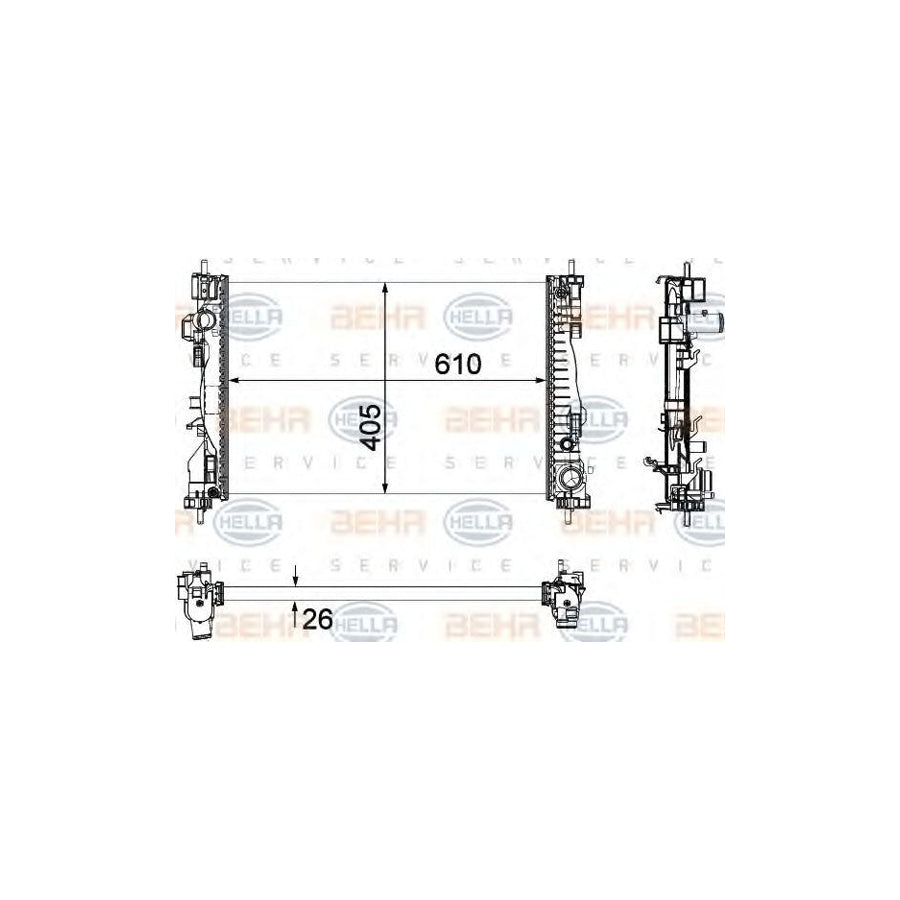 Hella 8MK 376 756-251 Engine Radiator For Alfa Romeo Giulietta Hatchback (940)