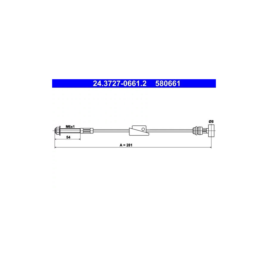 ATE 24.3727-0661.2 Hand Brake Cable For Ford Escort