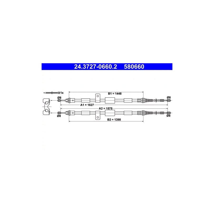 ATE 24.3727-0660.2 Hand Brake Cable