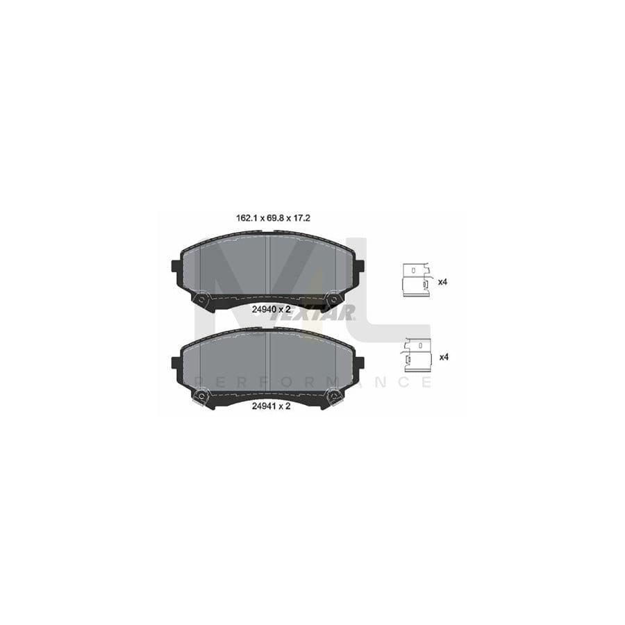 TEXTAR 2494001 Brake pad set for CADILLAC CTS with acoustic wear warning | ML Performance Car Parts