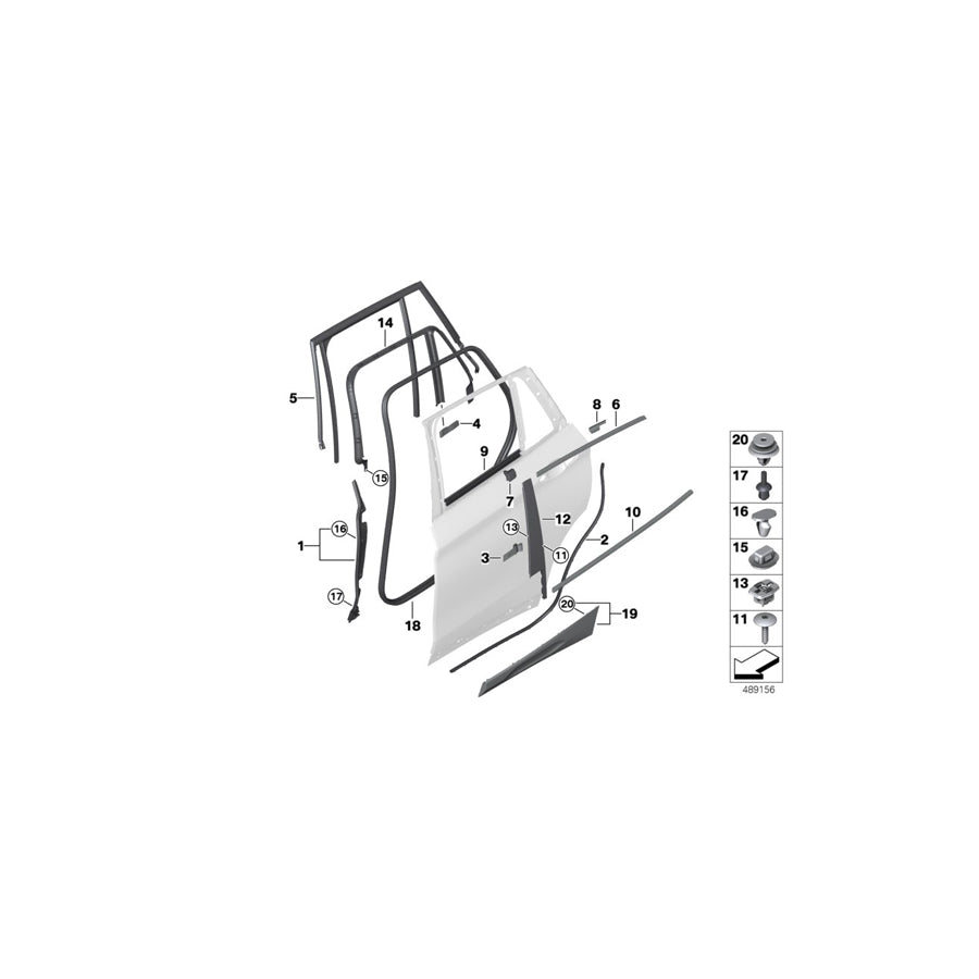 Genuine BMW 51357420848 F39 Window Cavity Seal Rear Door Right (Inc. X2 28iX, X2 16d & X2 28i) | ML Performance UK