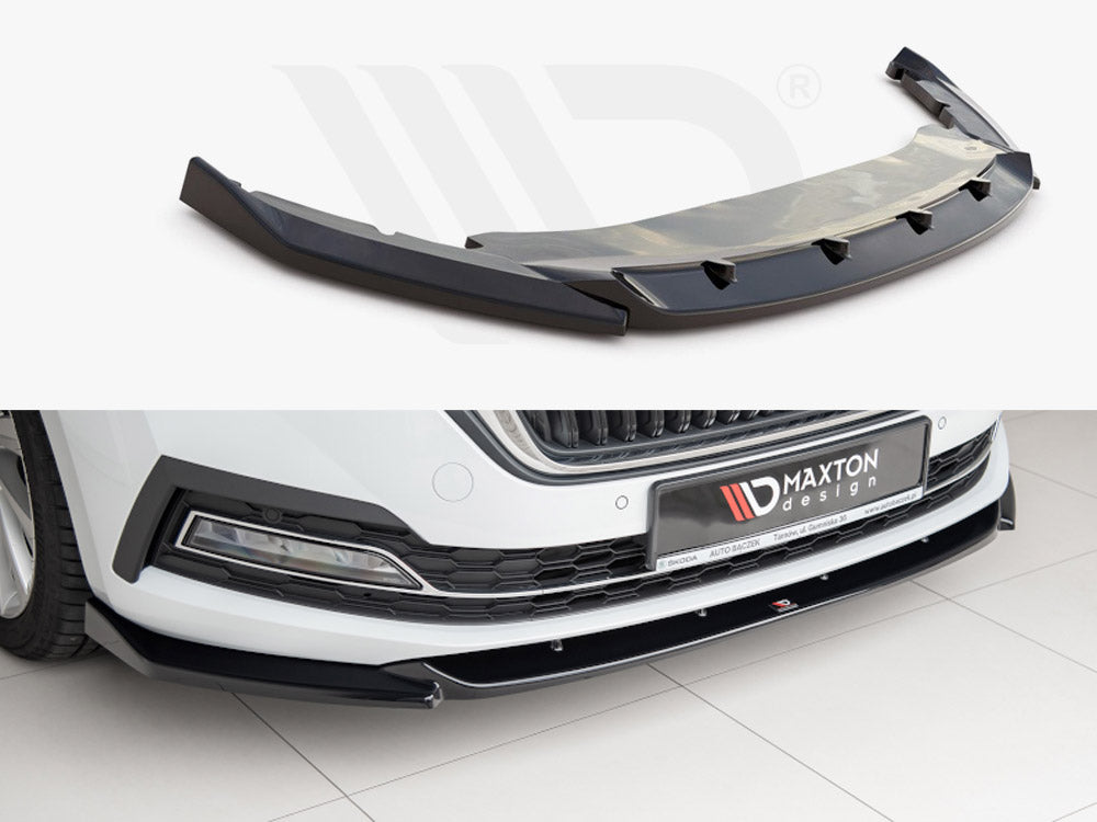 Maxton Design SK-OC-4-FD1T Front Splitter V1 Skoda Octavia MK4 (2019-) | ML Performance UK Car Parts