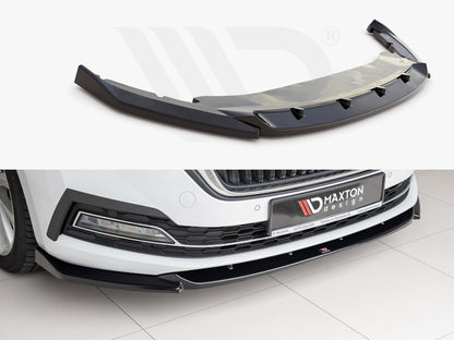 Maxton Design SK-OC-4-FD1T Front Splitter V1 Skoda Octavia MK4 (2019-) | ML Performance UK Car Parts