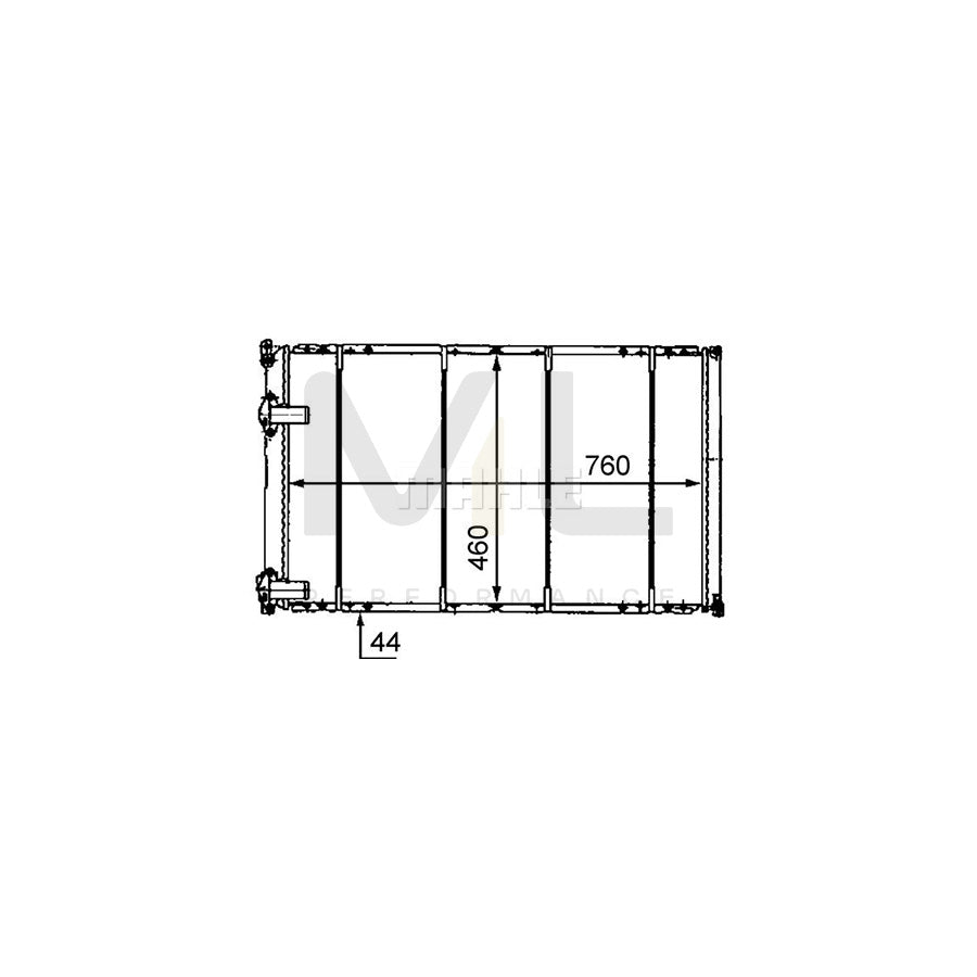 MAHLE ORIGINAL CR 526 000S Engine radiator with accessories, with pipe socket, with bolts/screws, Brazed cooling fins, Manual Transmission | ML Performance Car Parts