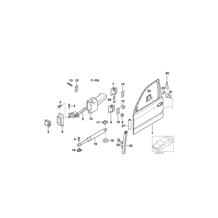 Genuine BMW 51218195385 E38 Gas Pressurized Spring 500N (Inc.  & 750iLS) | ML Performance UK Car Parts