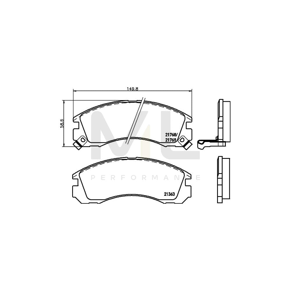 Hella 8DB 355 016-531 Brake Pad Set With Acoustic Wear Warning | ML Performance Car Parts