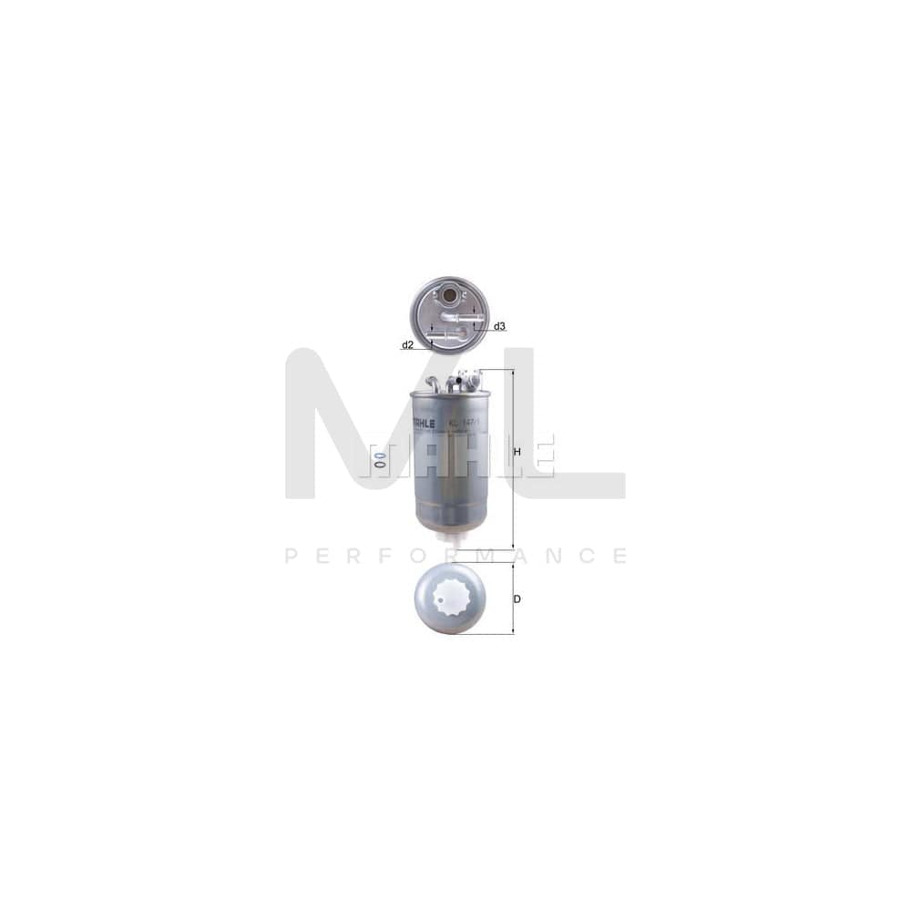 MAHLE ORIGINAL KL 147/1D Fuel filter In-Line Filter | ML Performance Car Parts