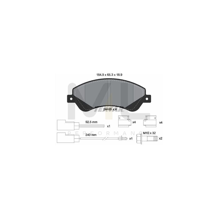 TEXTAR 2448501 Brake pad set for FORD TRANSIT incl. wear warning contact, with brake caliper screws, with accessories | ML Performance Car Parts